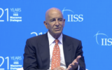 Tom Barrack, US ambassador to Turkey and special envoy to Syria, speaks at a conference in Bahrain on November 1, 2025. (Screenshot from YouTube)